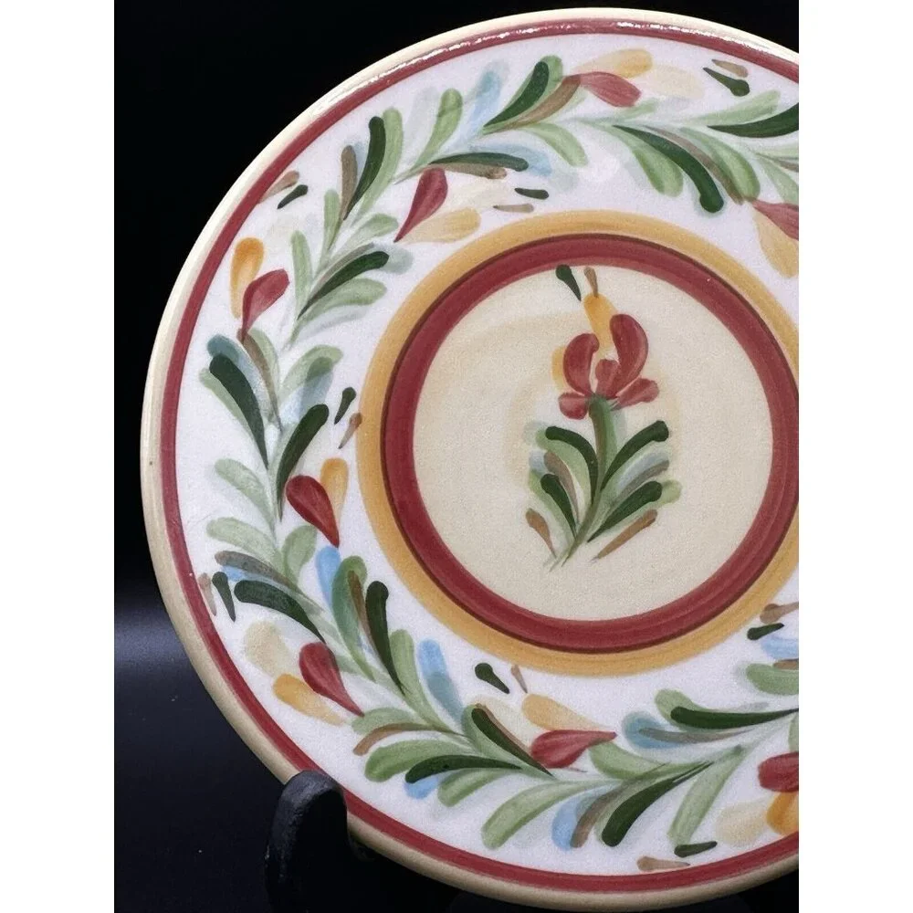 Southern Living Sienna Red‎ Garland Gail Pittman Pottery Trivet Plate 7.25”